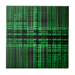 Carreau Motif matriciel vert et noir