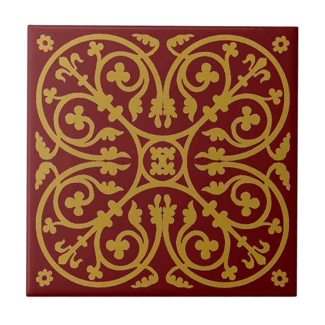 Carreau Motif médiéval du XIIIe siècle (Devant)