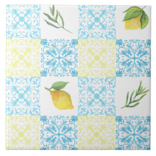 Carreau Motif Méditerranéen au Citron Italien