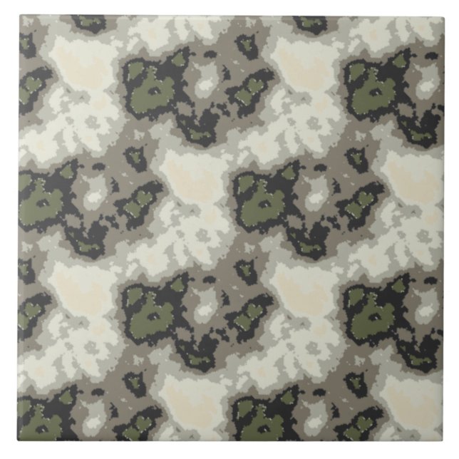 Carreau Motif moderne Abstrait en marbre gris vert marbré (Devant)