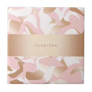 Carreau Motif moderne élégant d'abrégé sur blanc de ro