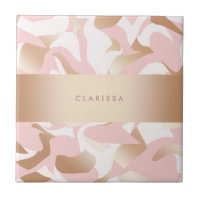 Motif moderne élégant d'abrégé sur blanc de rose