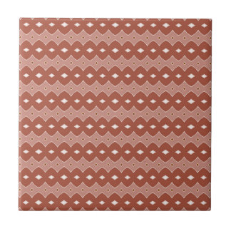 Carreau Motif Moderne en Terre Cuite Marron Géométrique