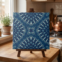 Motif mosaïque kaléidoscope géométrique bleu marin