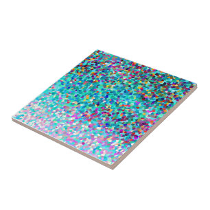 Carreau Motif multicolore bleu coloré d'art abstrait