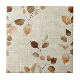 Carreau Motif Nature Feuillus et Branches Rustique Terreux