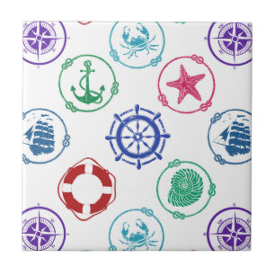 Carreau Motif nautique coloré