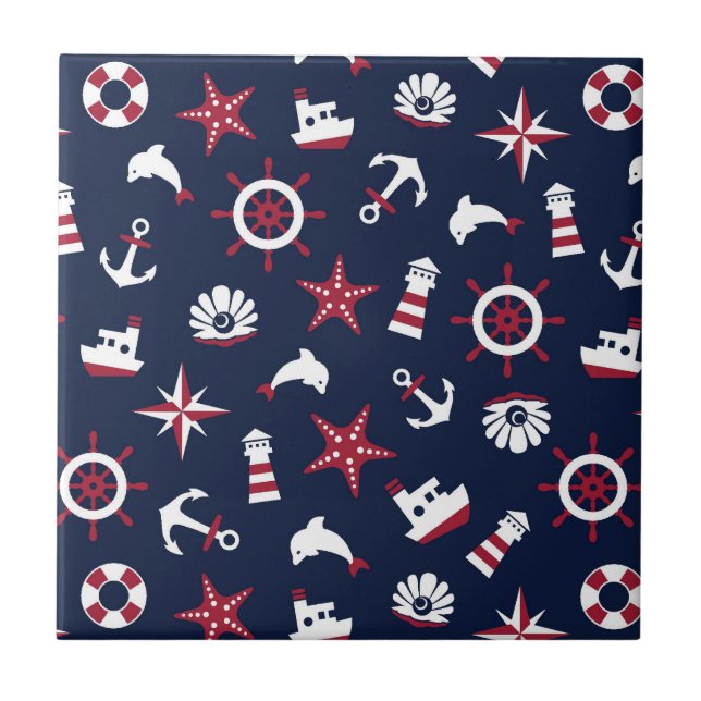 Carreau Motif nautique de mer (Devant)