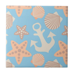 Carreau Motif nautique en pastel