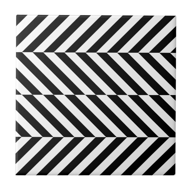 Carreau Motif noir et blanc de rayures (Devant)