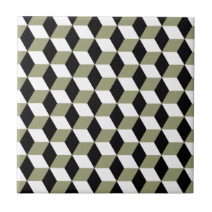 Carreau Motif noir et blanc sage des cubes 3D