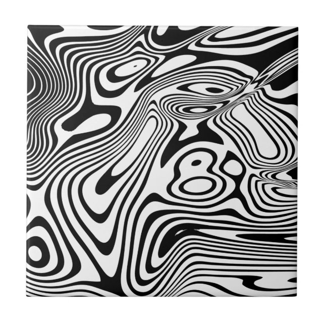 Carreau Motif noir et Marbre blanc (Devant)