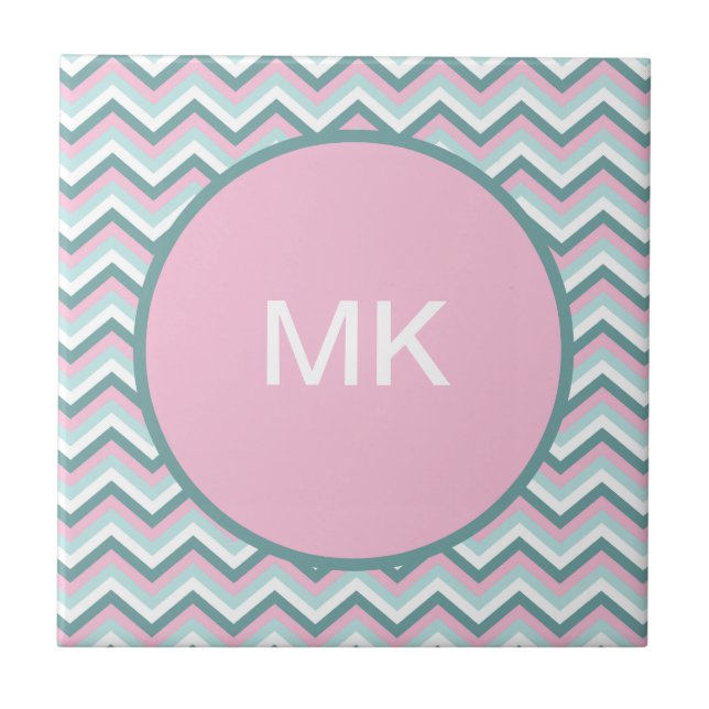 Carreau Motif Ocean Mist Chevron (Devant)