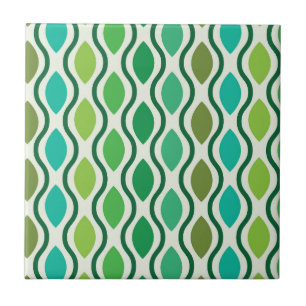 Carreau Motif Ogee vert sarcelle Modernité du milieu du XX