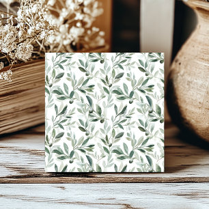 Carreau Motif olive vert sauge aquarelle