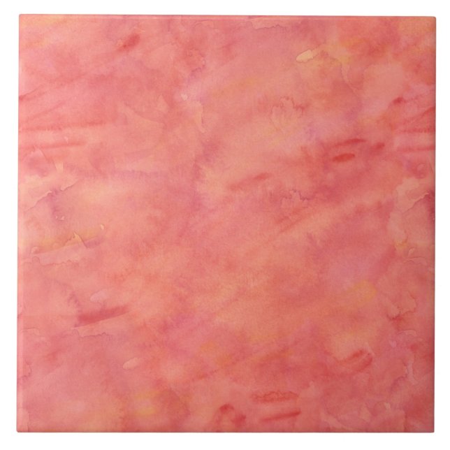 Carreau Motif orange de texture d'aquarelle de pêche (Devant)