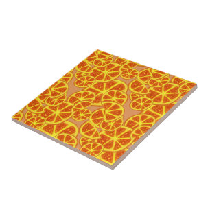 Carreau Motif orange de tranches