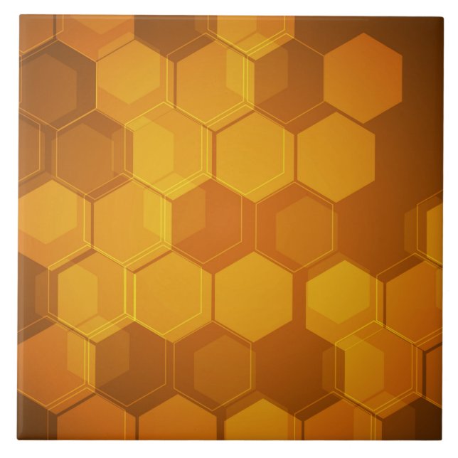Carreau Motif orange d'hexagone de nid d'abeilles (Devant)