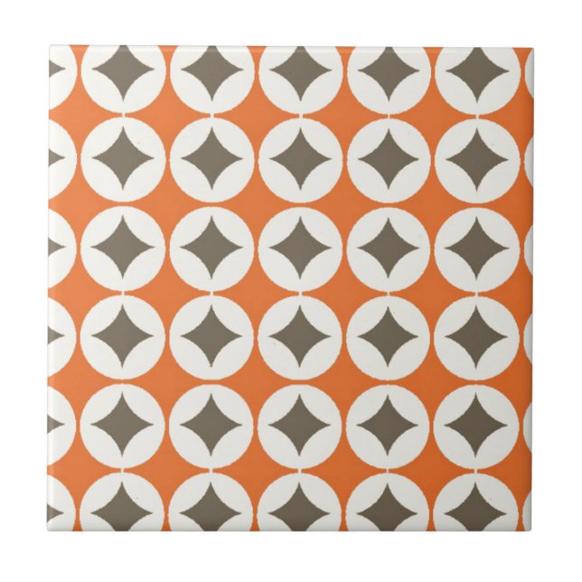 Carreau Motif Orange rétro (Devant)