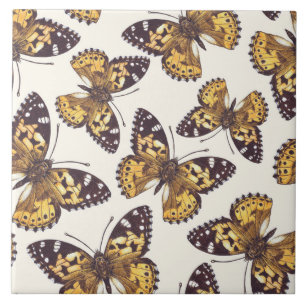 Carreau Motif papillon de femme peinte