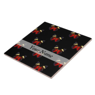 Carreau Motif papillon rouge et noir
