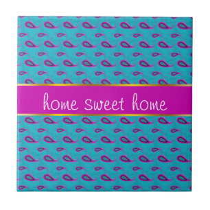 Carreau Motif Peacock et Magenta Paisley