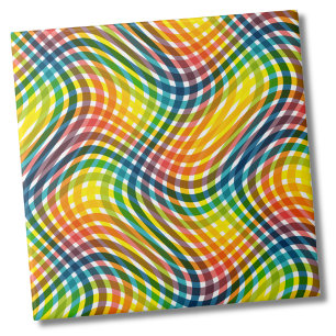 Carreau Motif Plaid Arc-en-ciel moderne coloré
