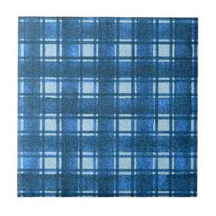 Carreau Motif Plaid bleu et blanc moderne Denim