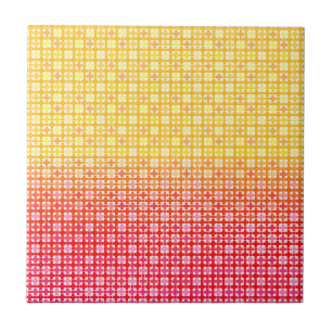 Carreau Motif plaid dégradé jaune rouge
