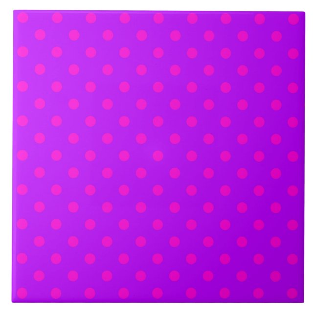 Carreau Motif Pois violet et rose chaud (Devant)