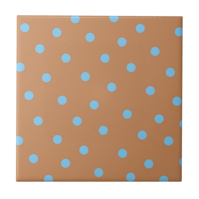 Carreau Motif Polkadot Brown bleu (Devant)