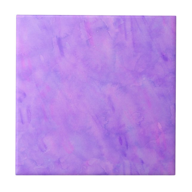 Carreau Motif pourpre violet de texture d'aquarelle (Devant)