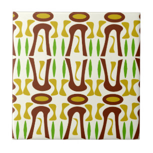 Carreau Motif primitif de jungle de Tiki