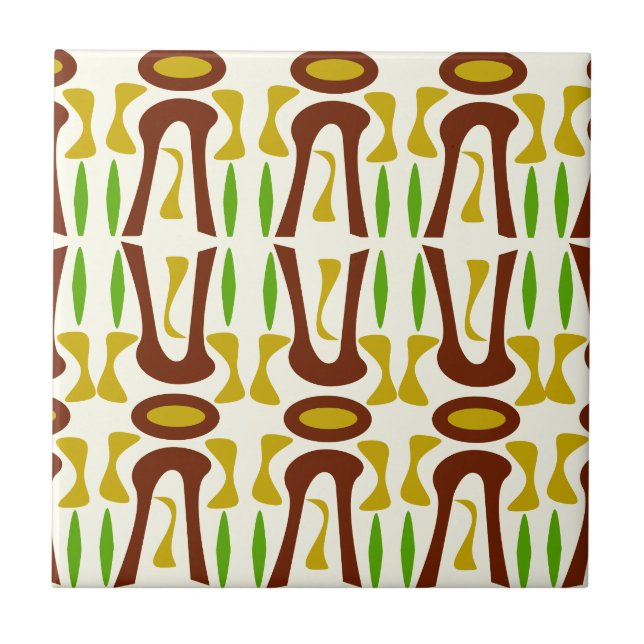 Carreau Motif primitif de jungle de Tiki (Devant)