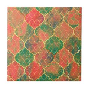 Carreau Motif Quatrefoil couleur aquarelle
