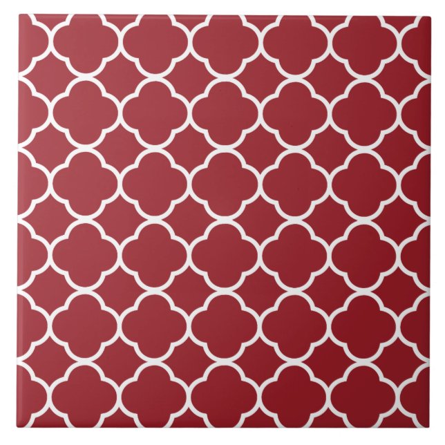 Carreau Motif Quatrefoil rouge (Devant)