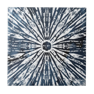 Carreau Motif radial Indigo Ink