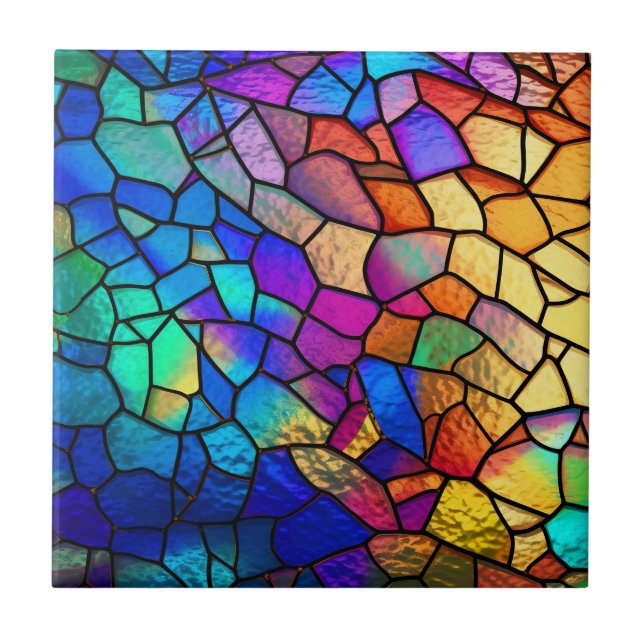 Carreau Motif Rainbow en verre (Devant)
