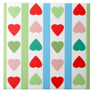 Carreau Motif rayé avec des cœurs pour la Saint-Valentin