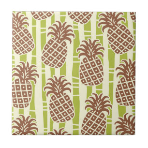 Carreau Motif rayures bambou ananas Tiki