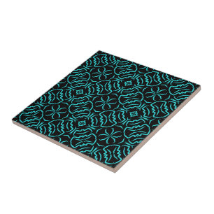 Carreau Motif Répétitif Sans Couture En Turquoise Sur Fond