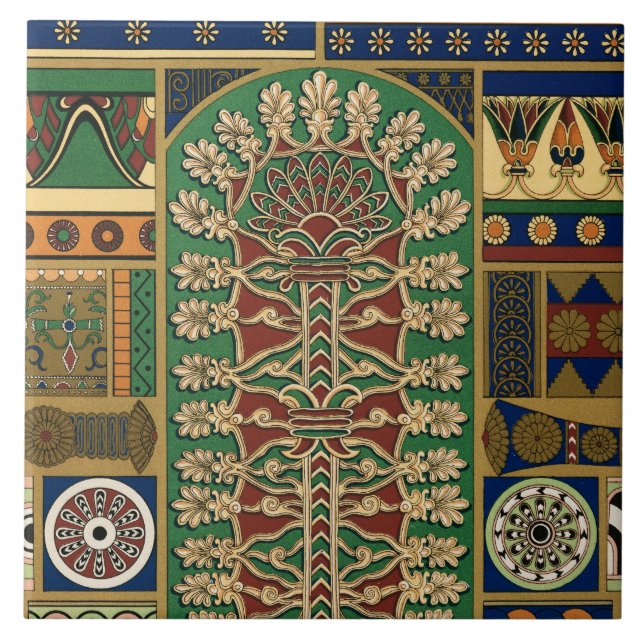 Carreau Motif rétro assyrien (Devant)