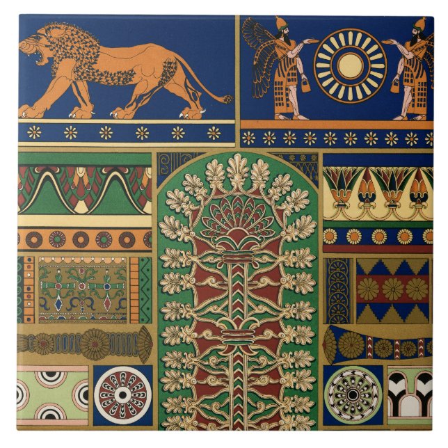 Carreau Motif rétro assyrien (Devant)