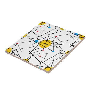Carreau Motif rétro géométrique angulaire