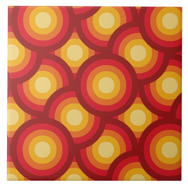 Carreau Motif Rétro les années 70 Cercles Super (Devant)