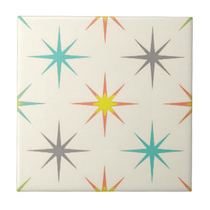 Carreau Motif Rétro Starburst Milieu de Siècle