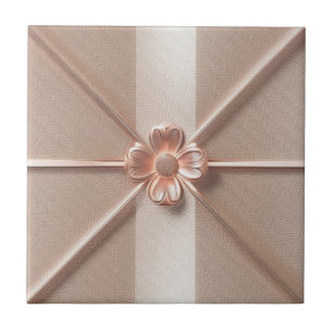 Carreau motif rose de fleurs d'or
