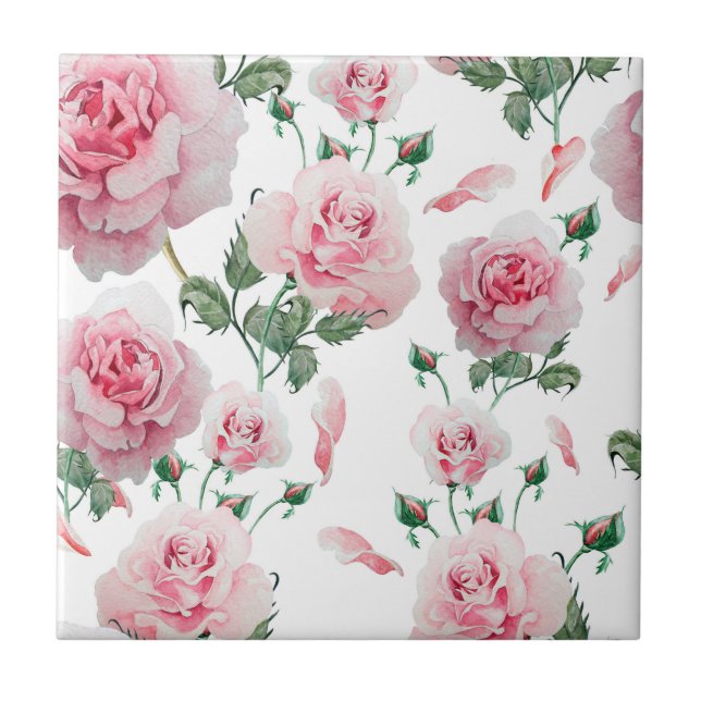 Carreau Motif rose de roses de dispersion (Devant)