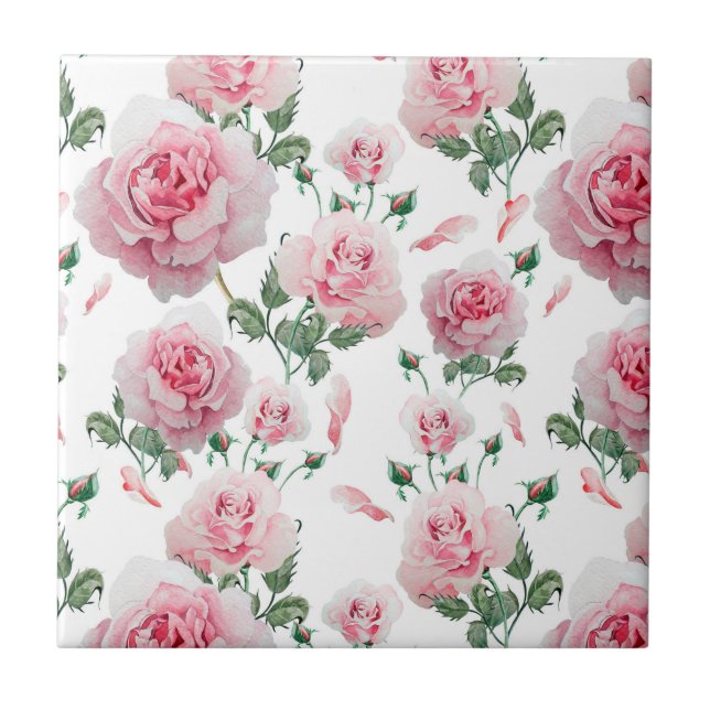 Carreau Motif rose de roses de dispersion (Devant)