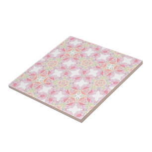 Carreau Motif rose délicat